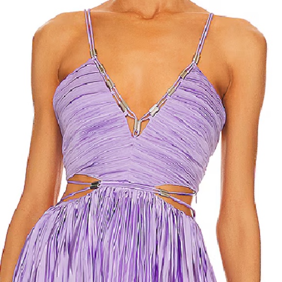 JONATHON SIMKHAI WOMEN’S MARLI CUT-OUT PLEATED MAXI DRESS, SIZE US 6, LAVENDER - Picture 6 of 15